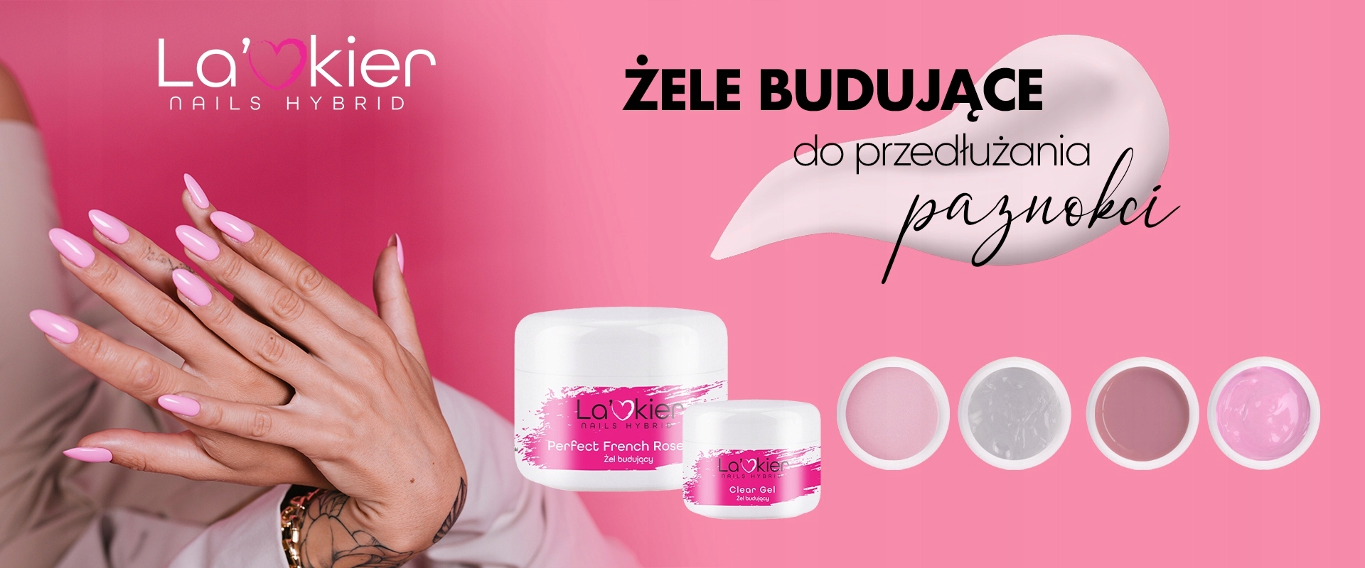 La'kier żel do paznokci Perfect French Rose 5g Kolor dominujący róże i fiolety