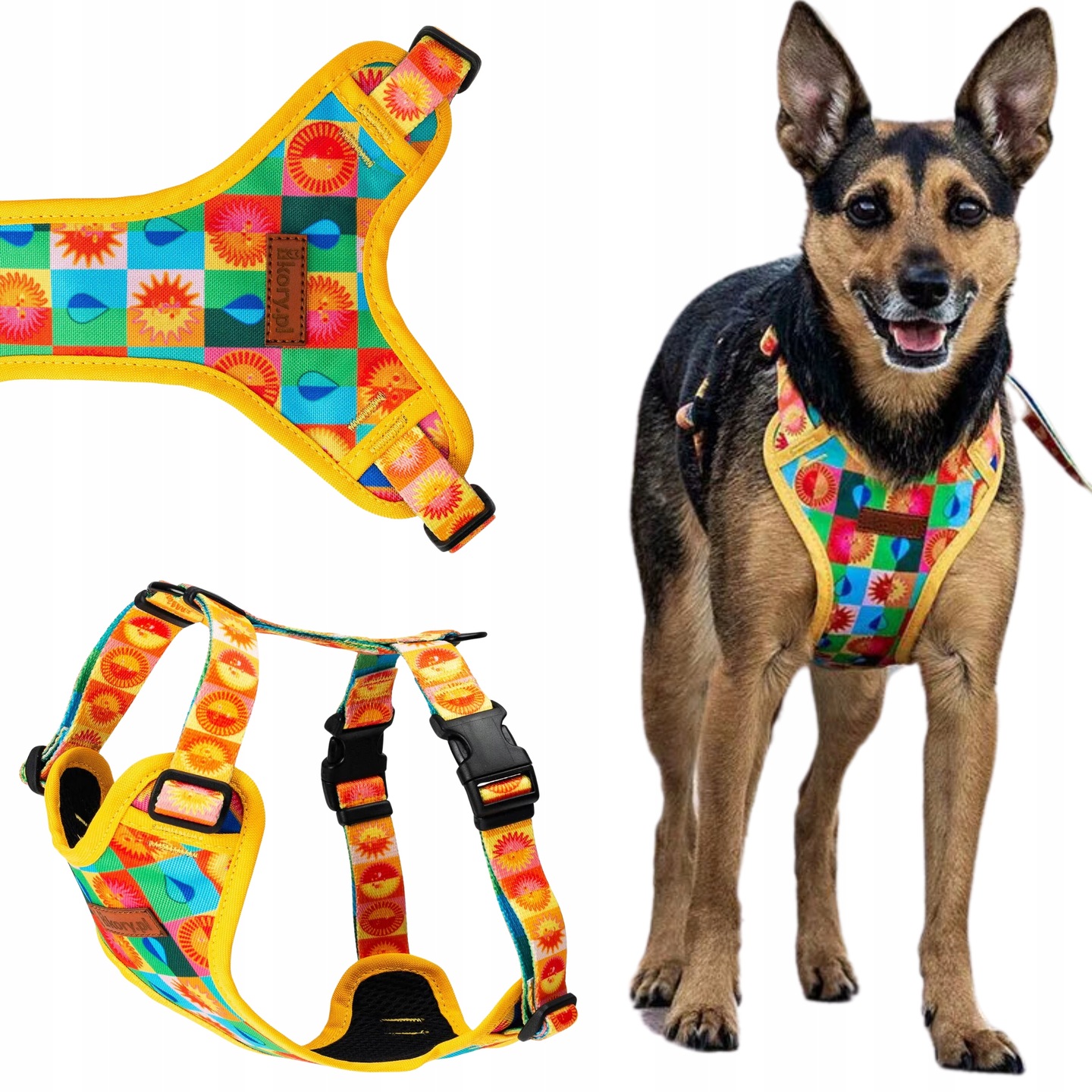 Pohodlné beztlakové postroje pro velkého psa L 30 mm Ukory Colorful