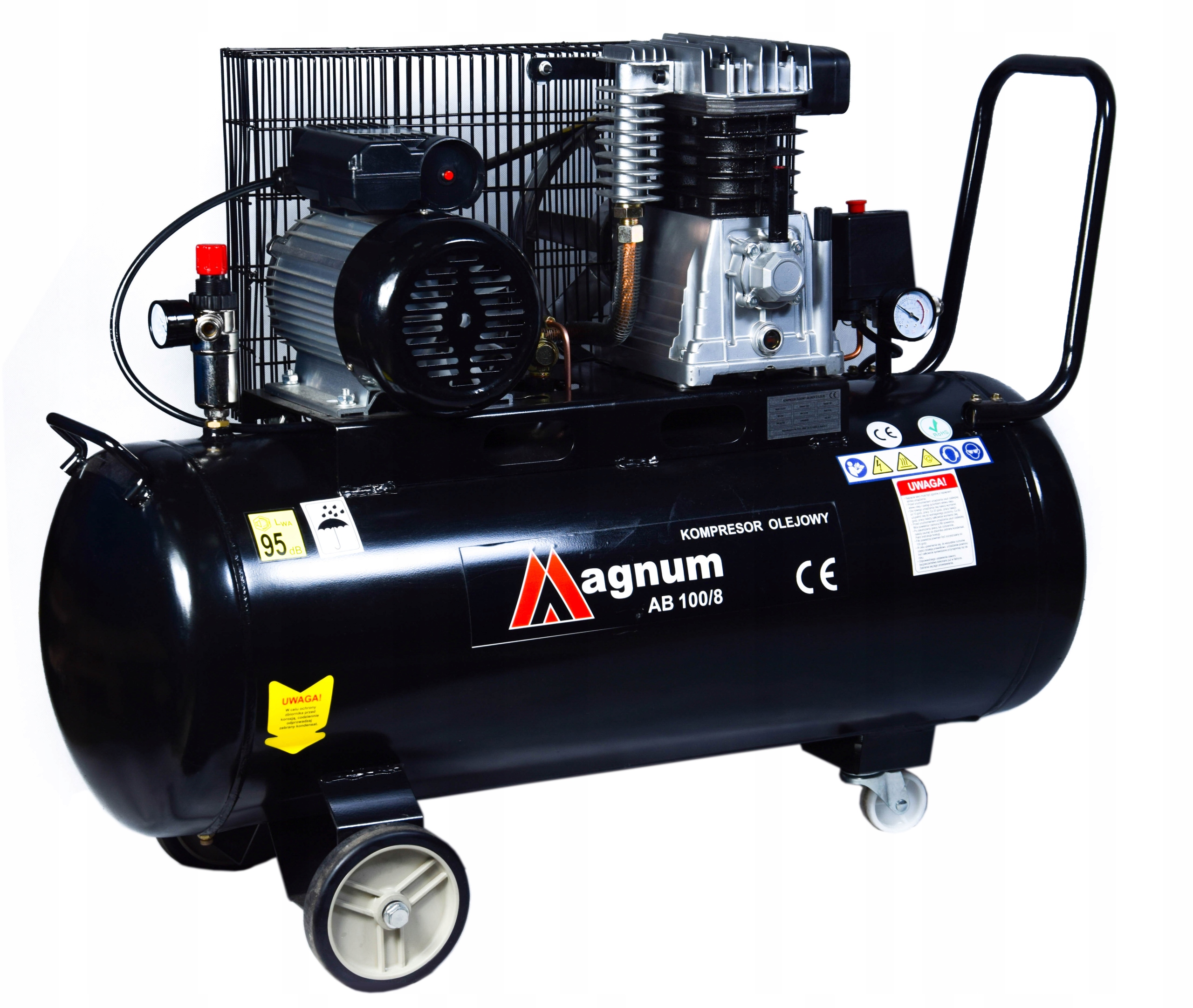 KOMPRESOR WARSZTATOWY MAGNUM 100L 230V 2,2kW 8 BAR Ciśnienie maksymalne 8 bar