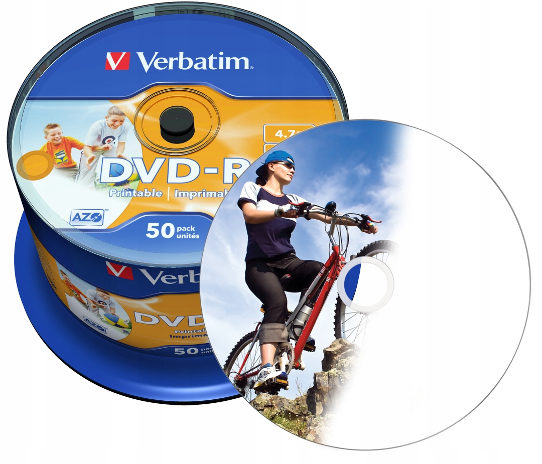 

50x Płyty Dvd-r Printable nadruk Verbatim X16