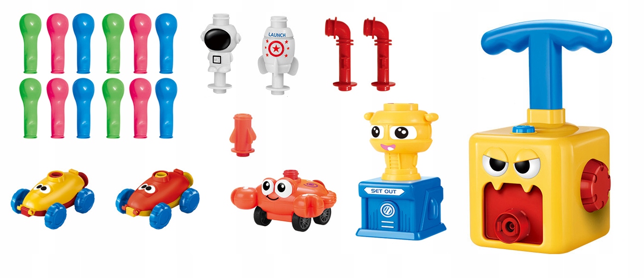 Power Balloon AUTA Z NAPĘDEM pompka balony pojazdy Wysokość produktu 23 cm