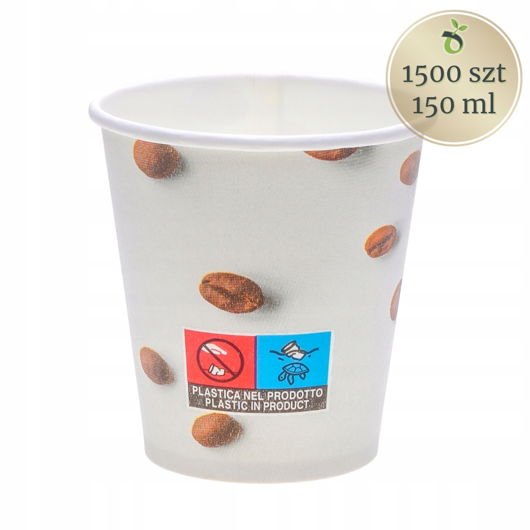 Papírový hrnek šedý na kávu 150 ml s potiskem 1500 ks Velkoobchod