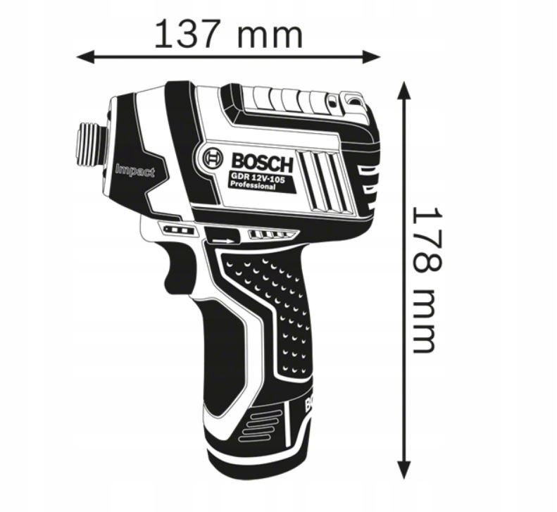 KLUCZ UDAROWY AKUMULATOROWY 1/4'' GDR 12V-105 Marka Bosch