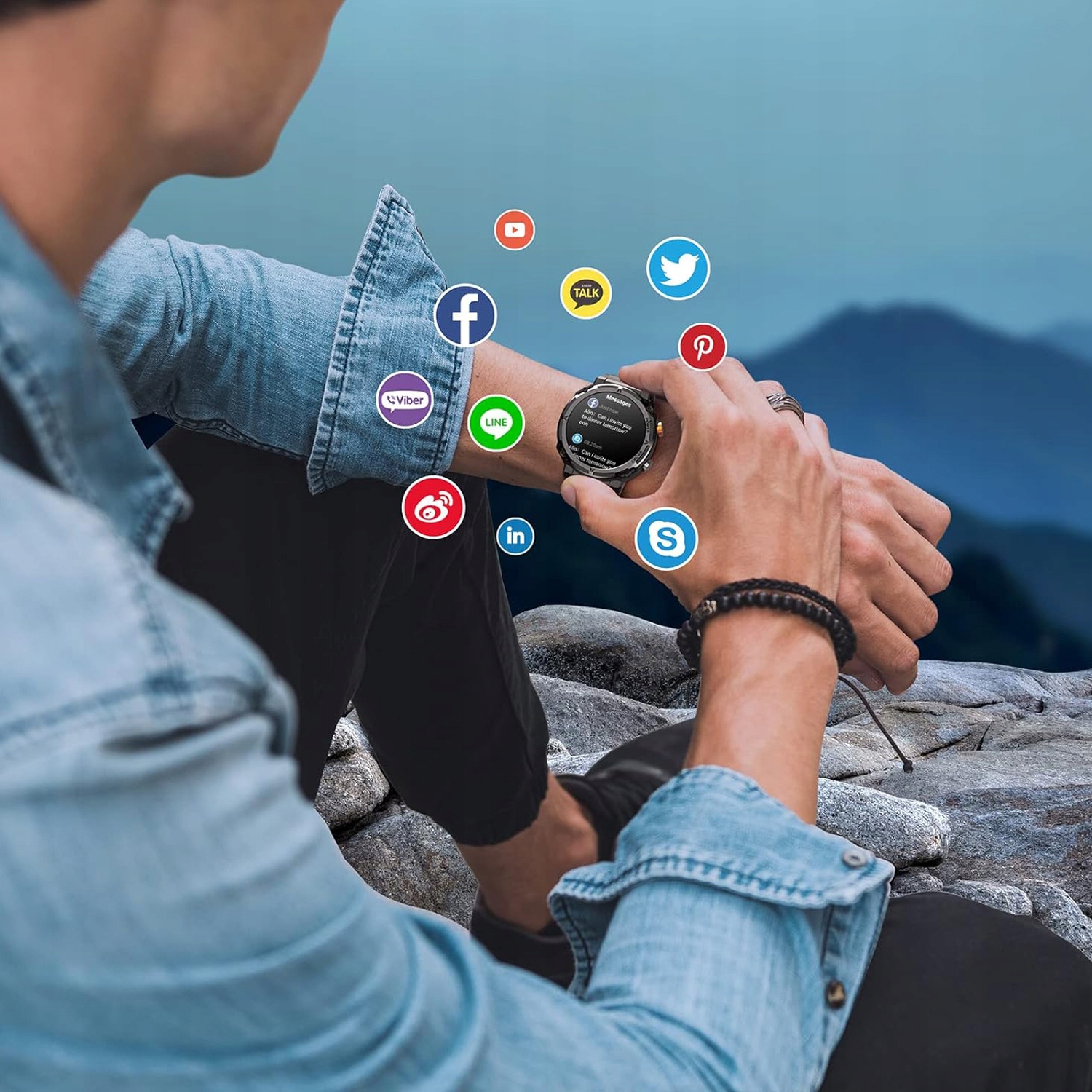 SMARTWATCH ZEGAREK MĘSKI ROZMOWY SMS TRYBY SPORT WODOODPORNY MENU PL Transmisja danych 4G (LTE)