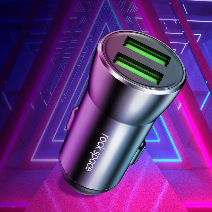 ROCK| Mała mocna Ładowarka Samochodowa 2 USB 2,4A EAN (GTIN) 6941402717292