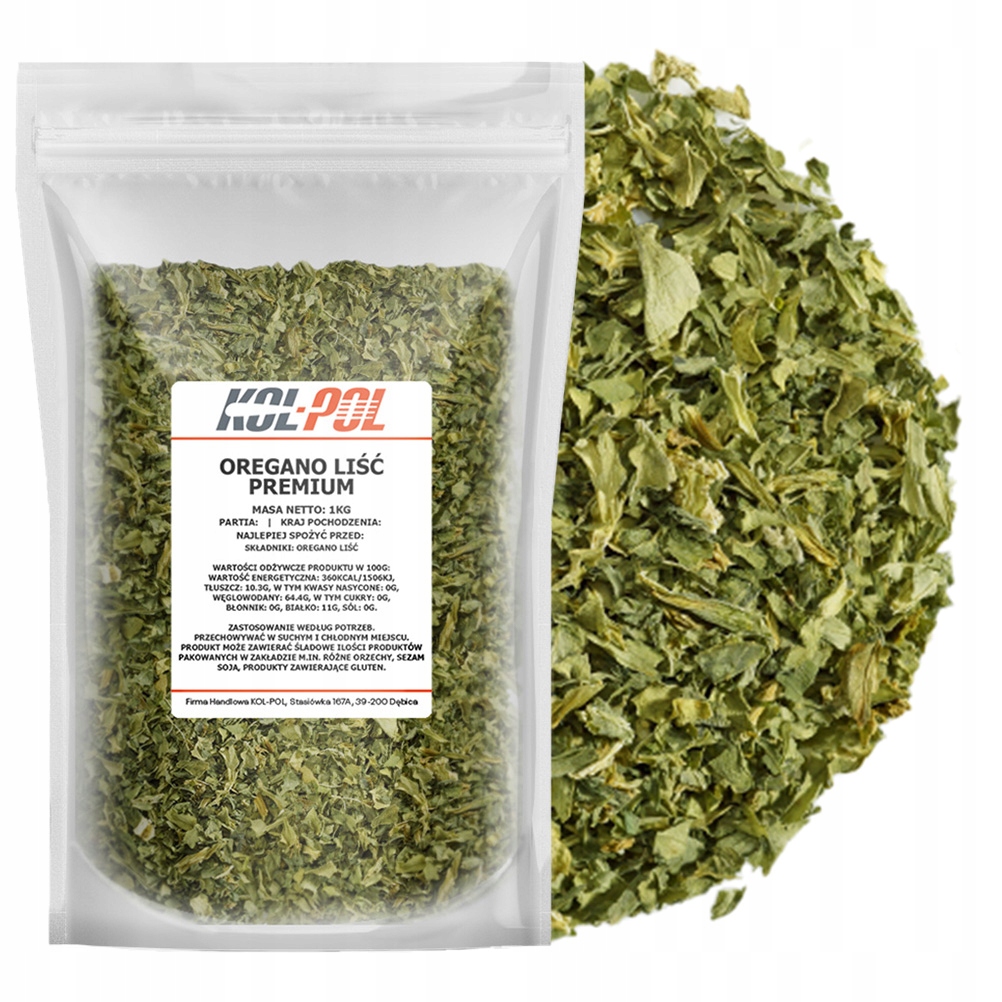 Oregano Liść Premium 1kg Suszone