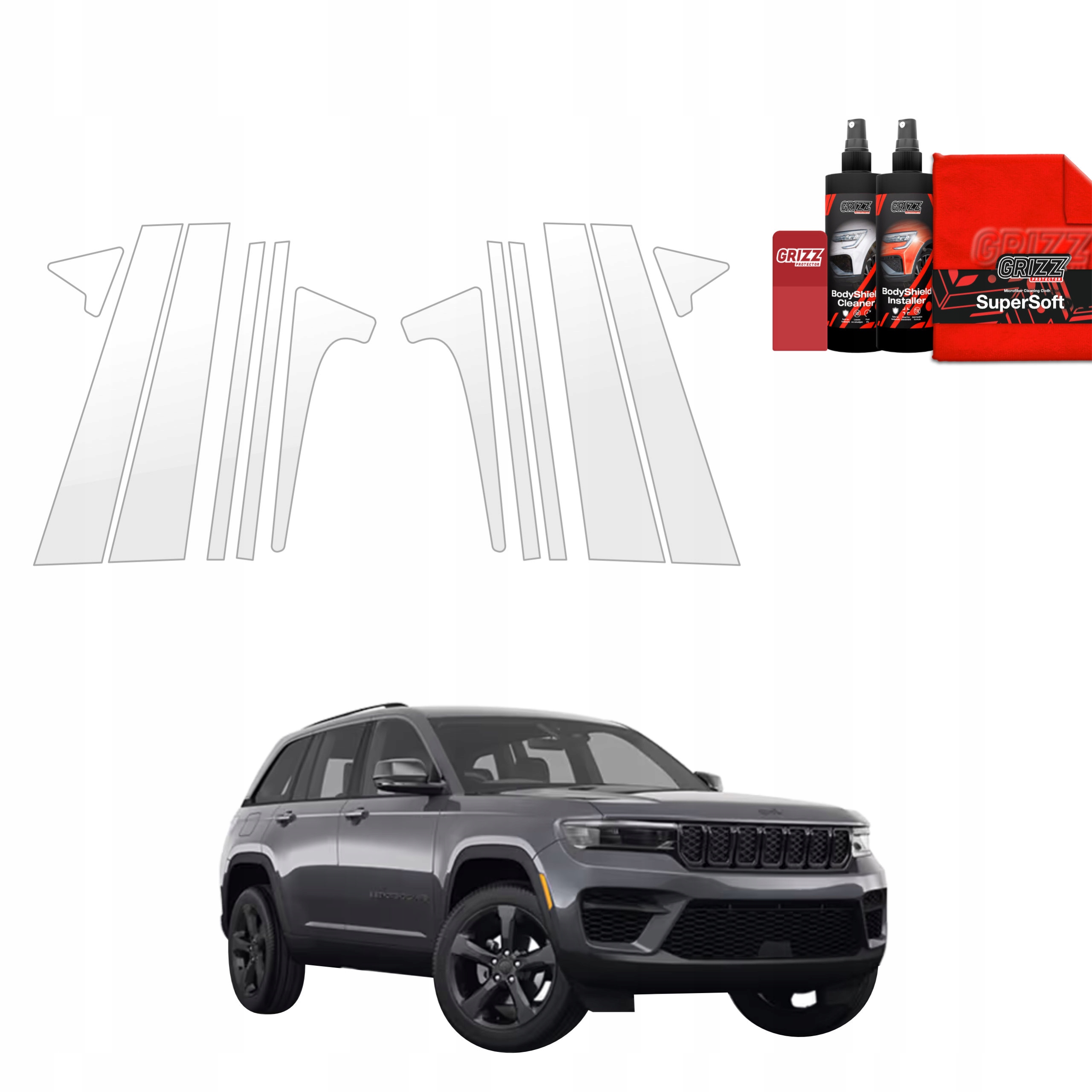 12v1 Fólie Ppf dýha na sloupky pro Jeep Grand Cherokee (2025)