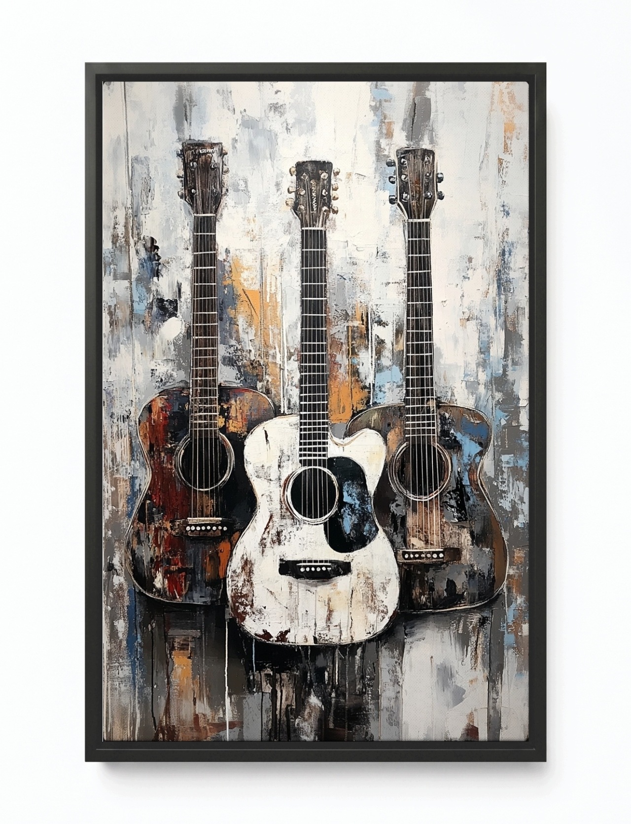 Obraz Rám Americký Box Umění Hudba Nástroj Kytara Textura 80x120