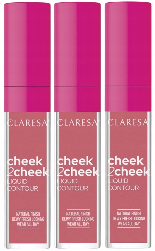 3 x Claresa Tekutá růže Cheek 2 Cheek 02 Sweet Shake Bez těžkého efektu