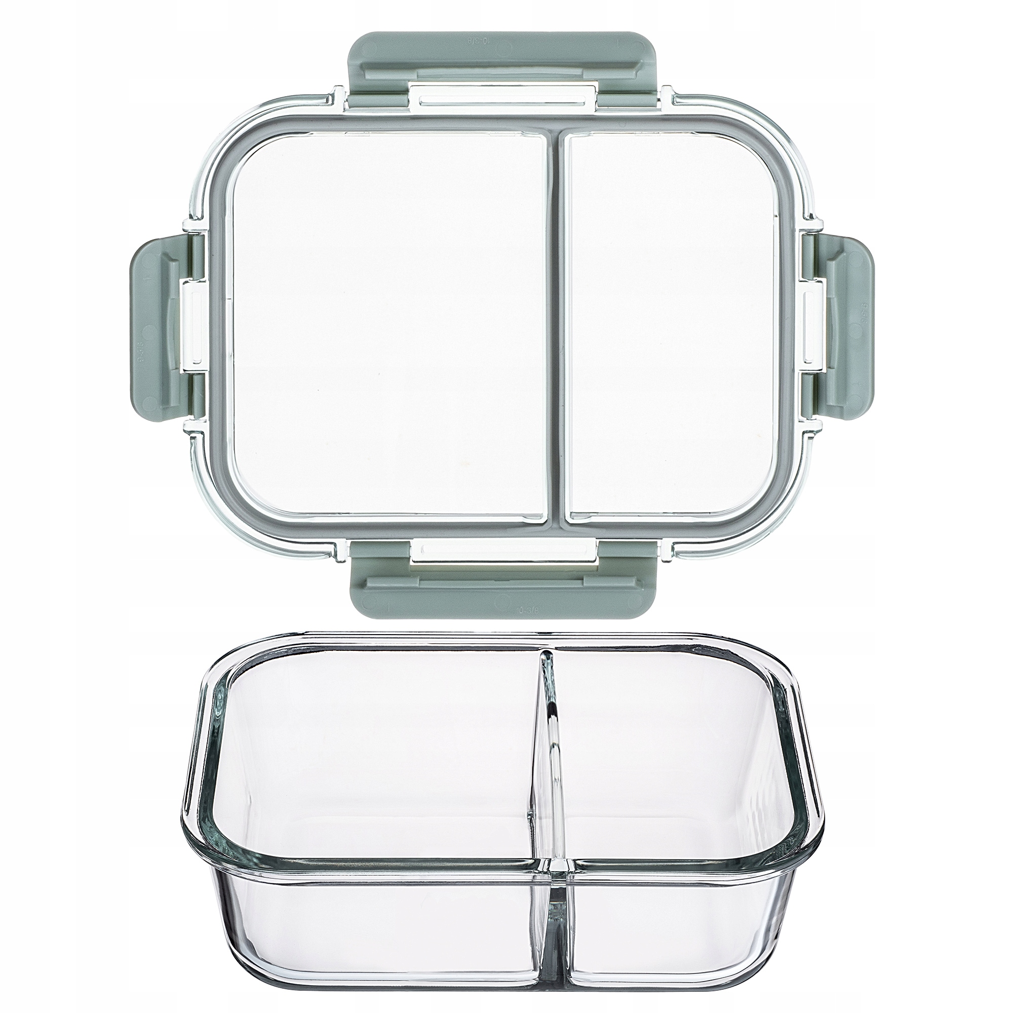 POJEMNIKI NA ŻYWNOŚĆ SZKLANY ZESTAW POJEMNIKÓW 4x 1L Z PRZEGRODAMI LUNCHBOX Stan opakowania oryginalne
