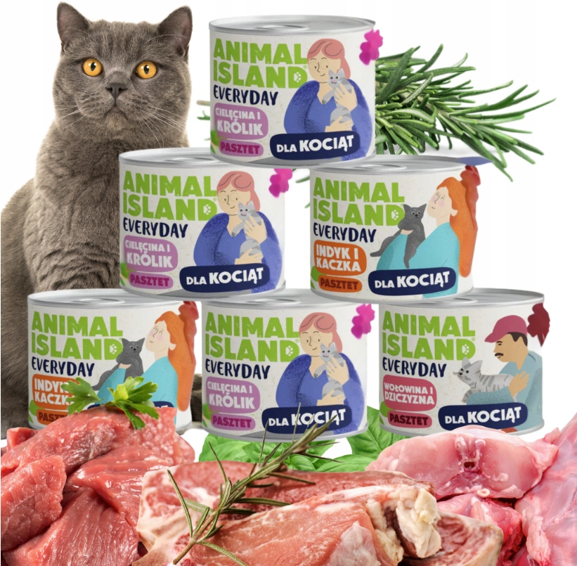 Levně Krmivo pro kočky bez obilovin Animal Island MIX Everyday 185 g x 12 pamlsek