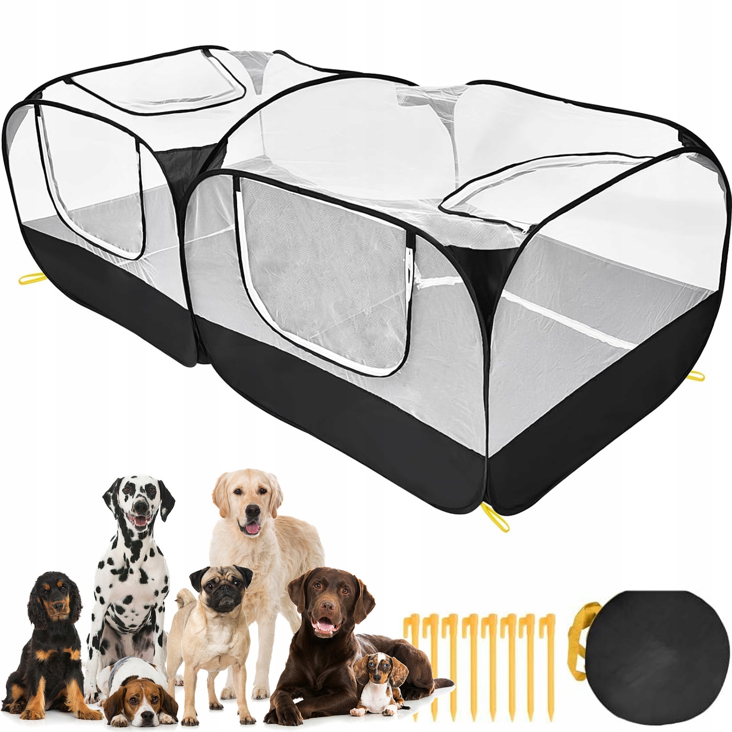 Kotec Přenosná Ohrádka Pro Psa Kočku Zvířat Pelíšek Do Domácnosti 185X94X64