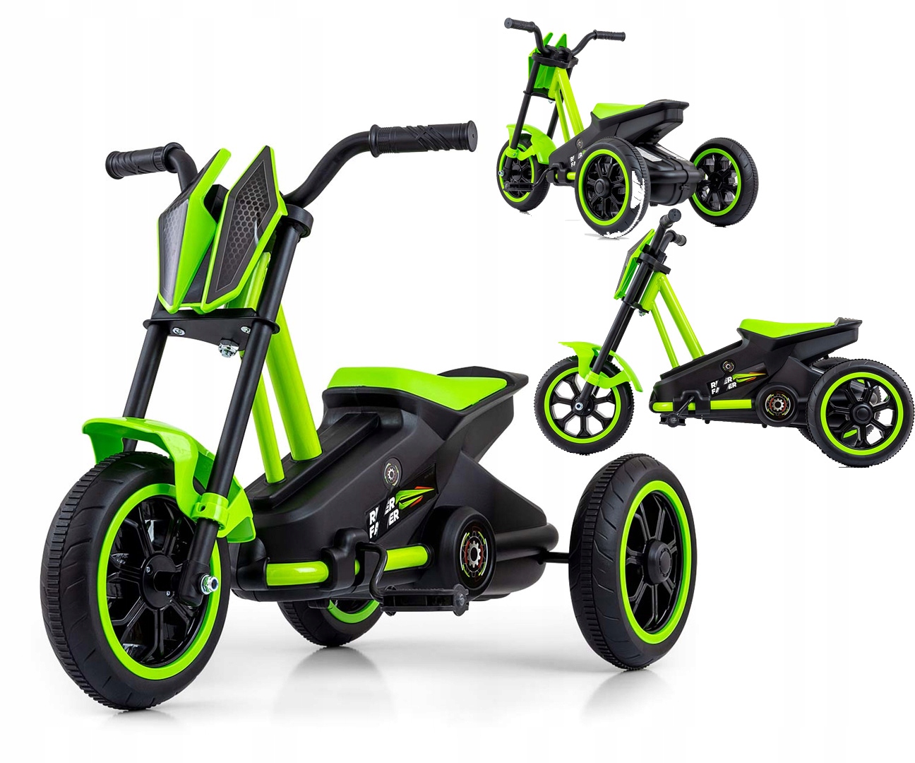 Gokart na pedały 3-kołowy zielony Milly Mally