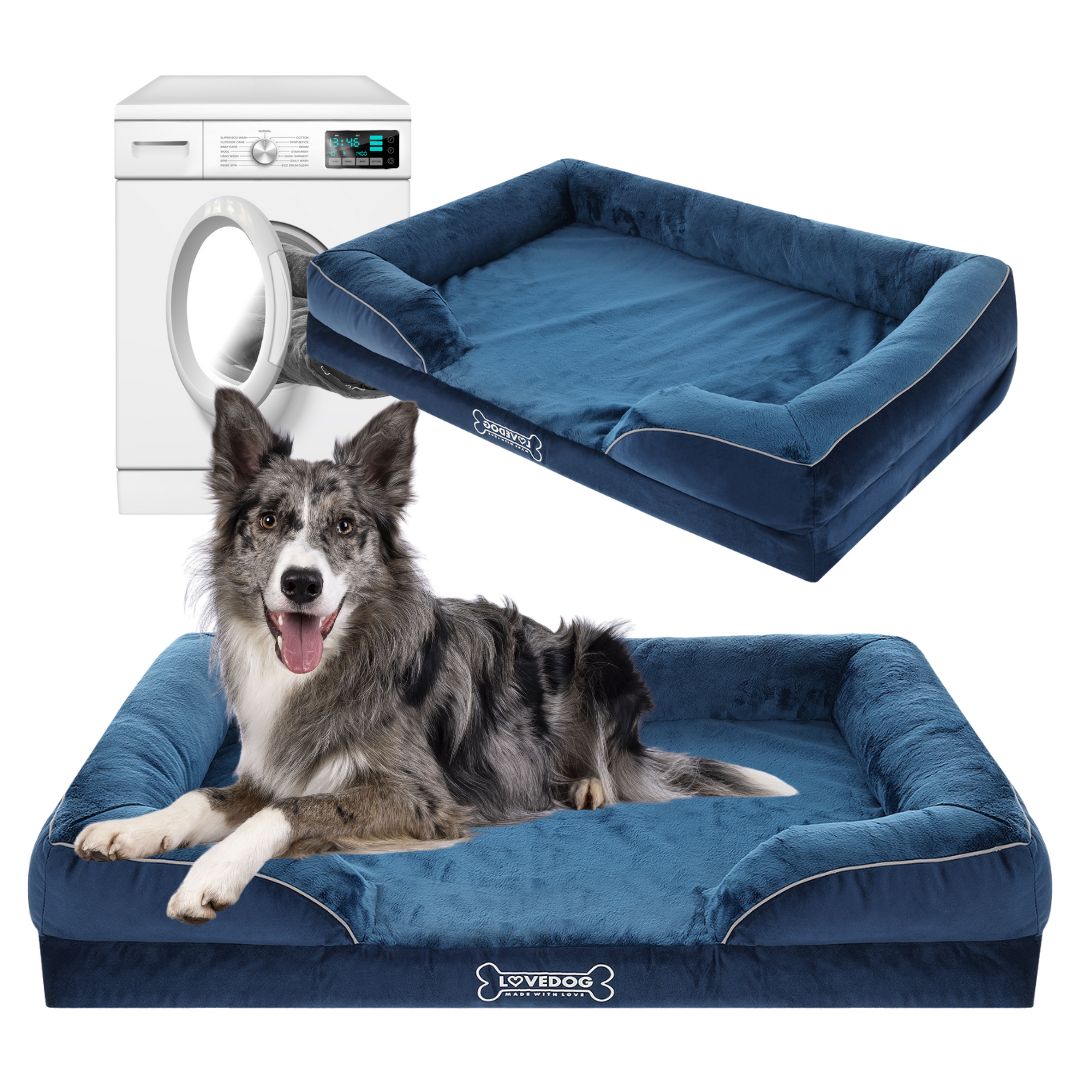 Levně Ortopedický psí Pelíšek , vodotěsný, Potah L, 90x60, tmavě modrý