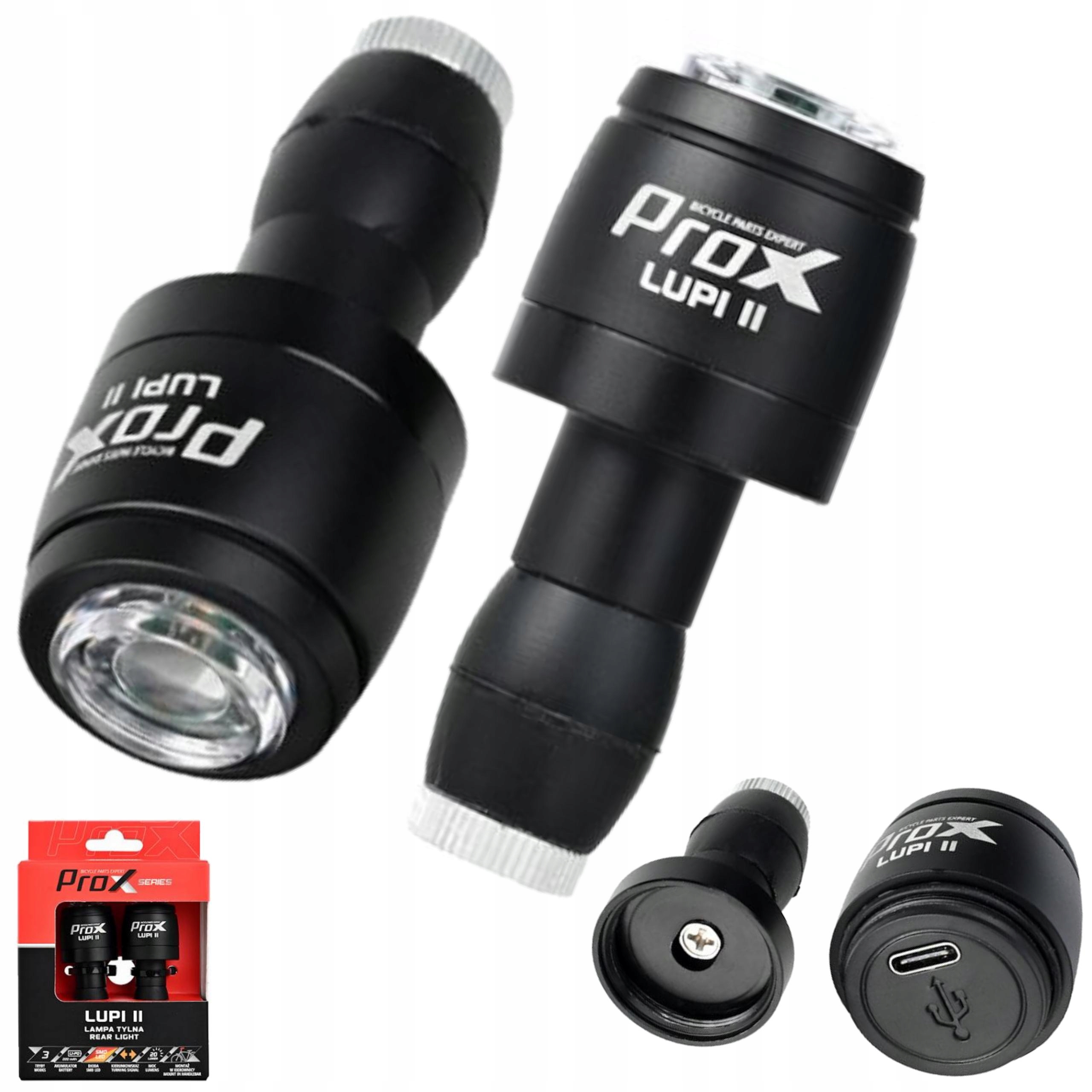 Lampa Rowerowa Tylna Z Funkcją Kierunkowskazu Prox Usb-c 20 LM