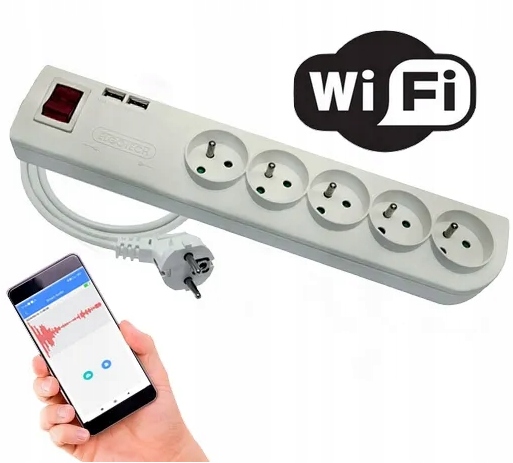 Podsluch Wifi V Lišta Predlžovací Kábel 5 Zásuviek 2XUSB Bez Sim Karta Sd 64GB