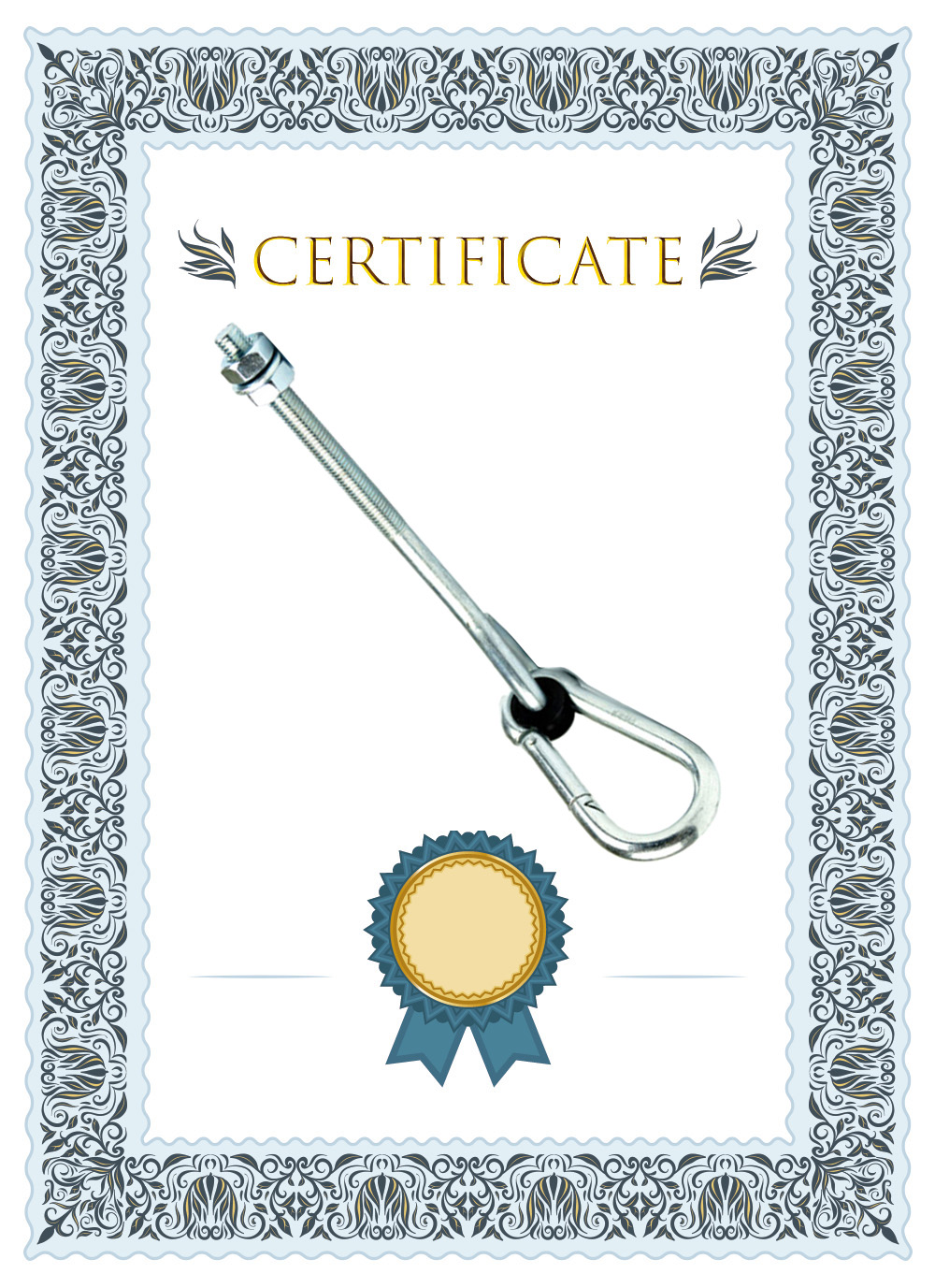 Hak huśtawkowy z karabińczykiem M10x300 Szerokość siedziska 190 cm