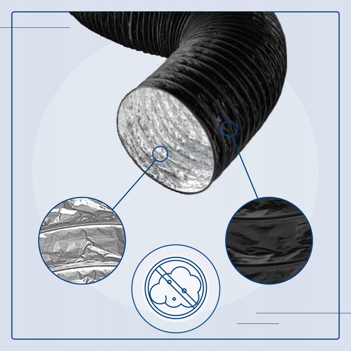 RURA WENTYLACYJNA ALUMINIOWA ELASTYCZNA PRZEWÓD fi 125mm 10m KANAŁ SPIRO Marka Prowent