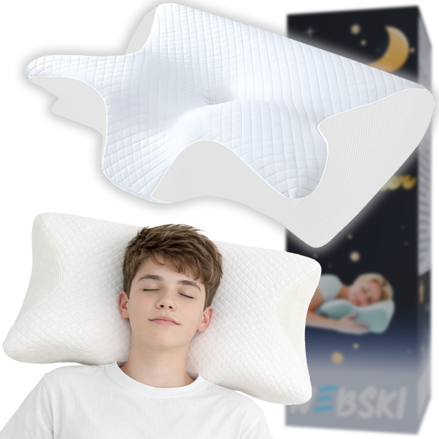 Ortopedyczna Poduszka Star Na Boku Profilowana Do Spania Memory Pianka