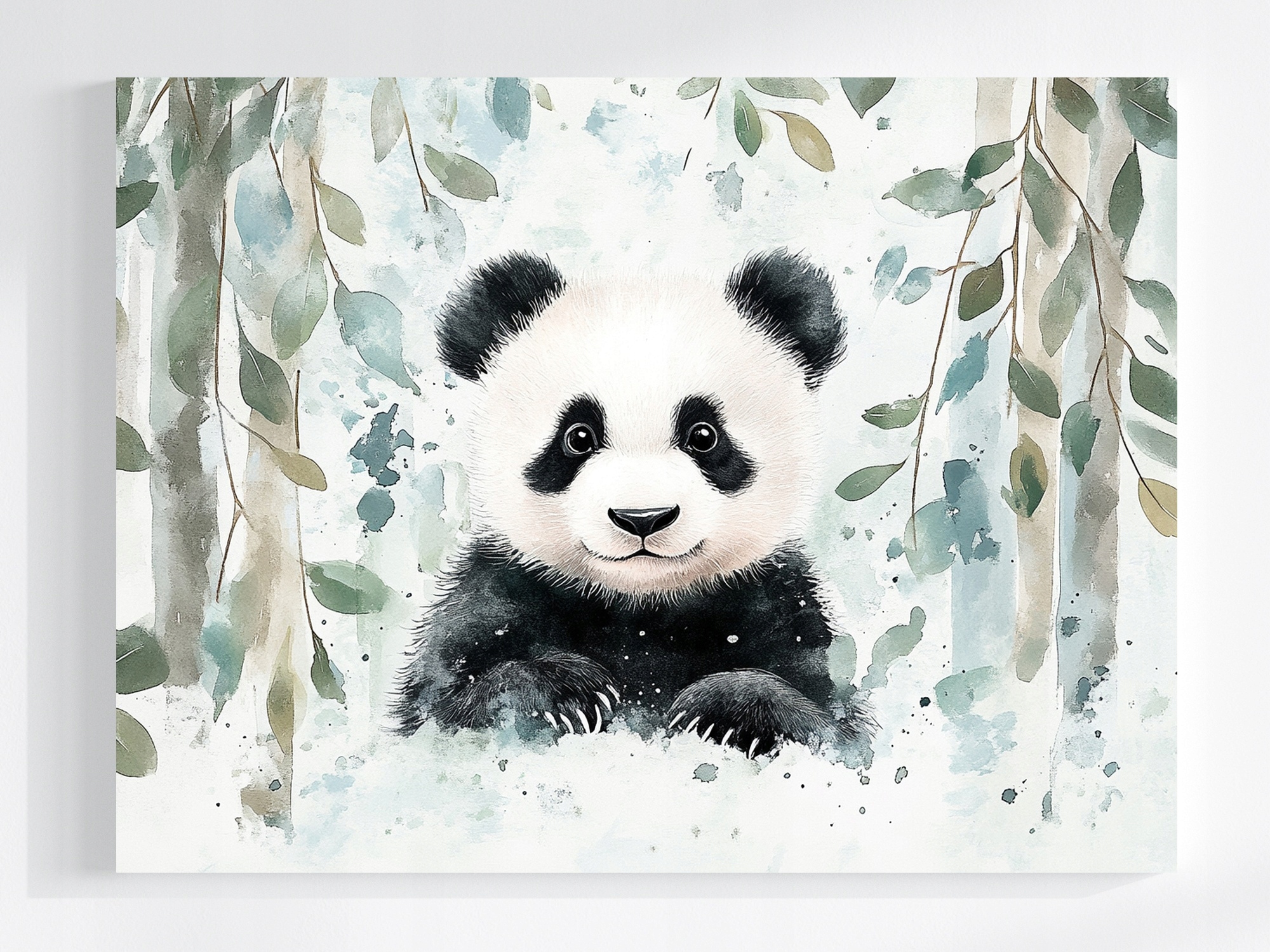Obraz Na Plátně Canvas Dřevo Eukalyptus Medvídek Panda Medvídek 80x60