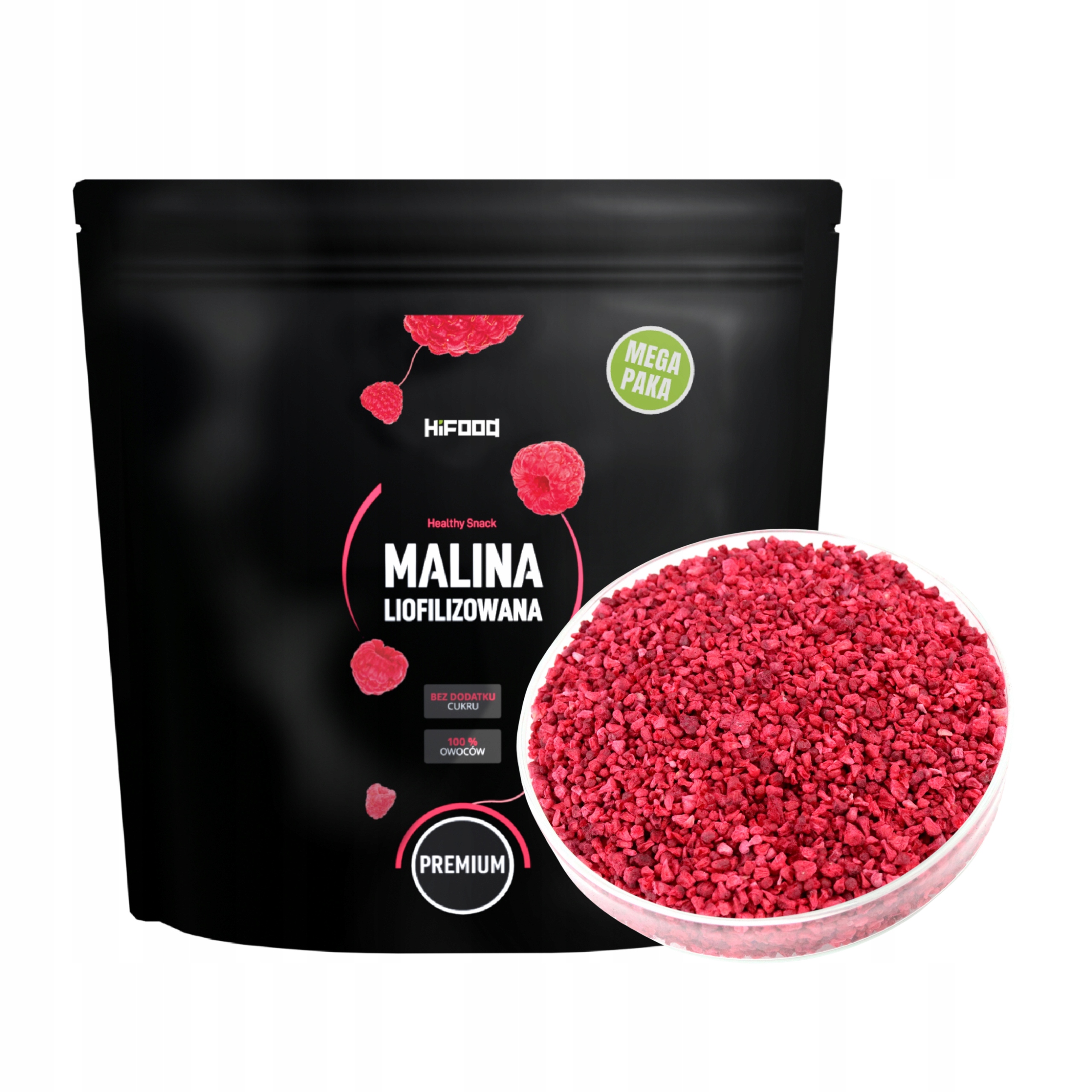 Malina Liofilizowana Grys z Polskiej Maliny Paka 400g XXL HiFOOD