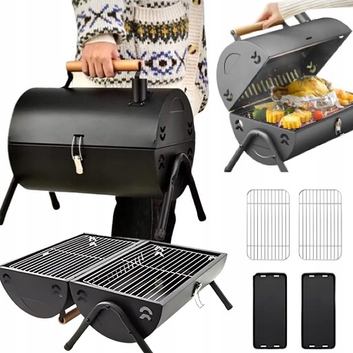 Turistický Gril Na Dřevěné UHLÍ+2 Uzamykatelné Hořáky