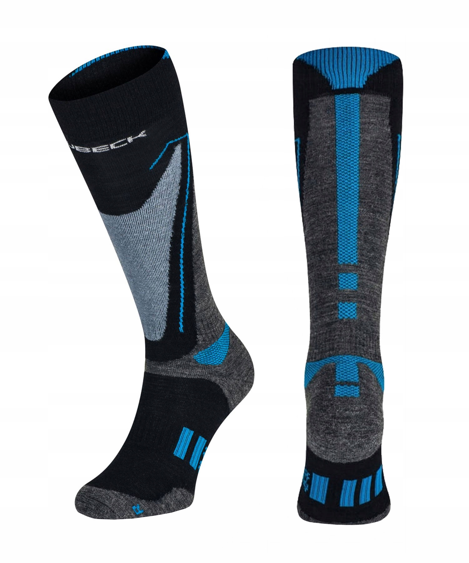 Skarpety męskie narciarskie Merino zimowe Brubeck Snow Force szar/nie 45-47