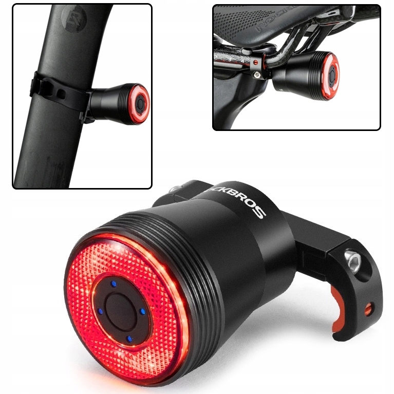 Zadní světlo na kolo Rockbros Led Red Ring Systém Auto Stop