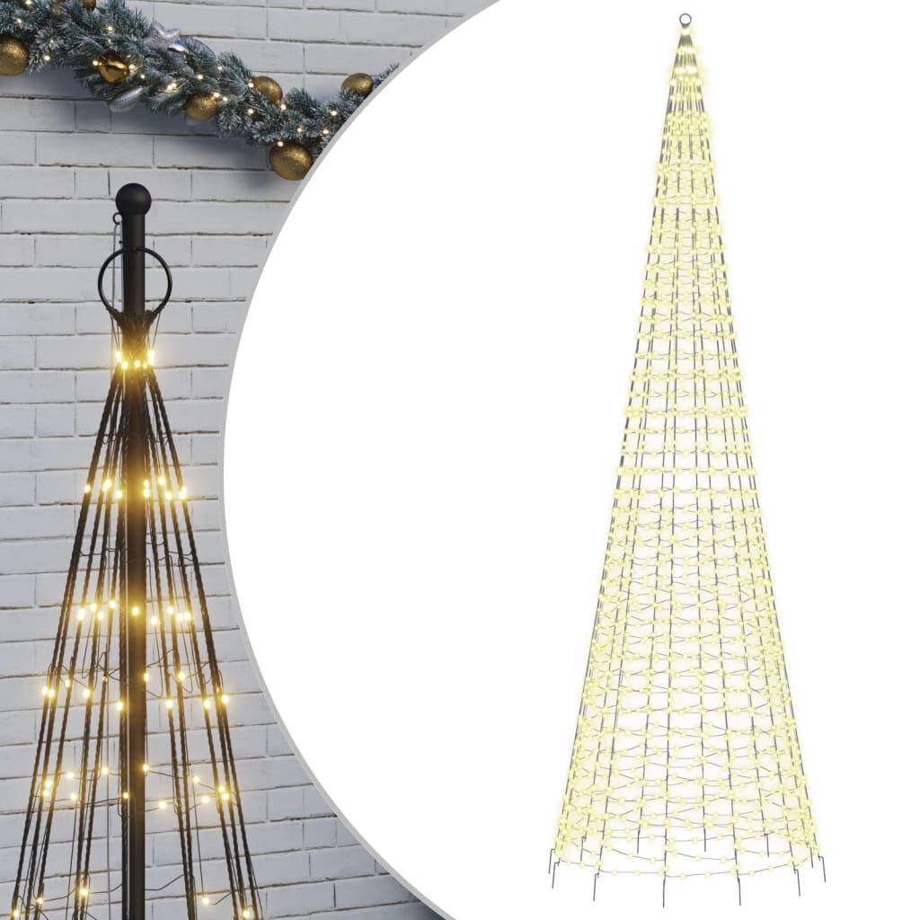 Led vianočný stromček na stožiar 1534 Led teplý biely 500 cm