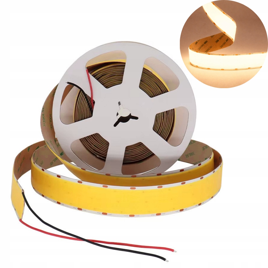 Led Cob páska Široká Biela Teplá 3000K 1600 Led/m 12V 30mm IP20 5m