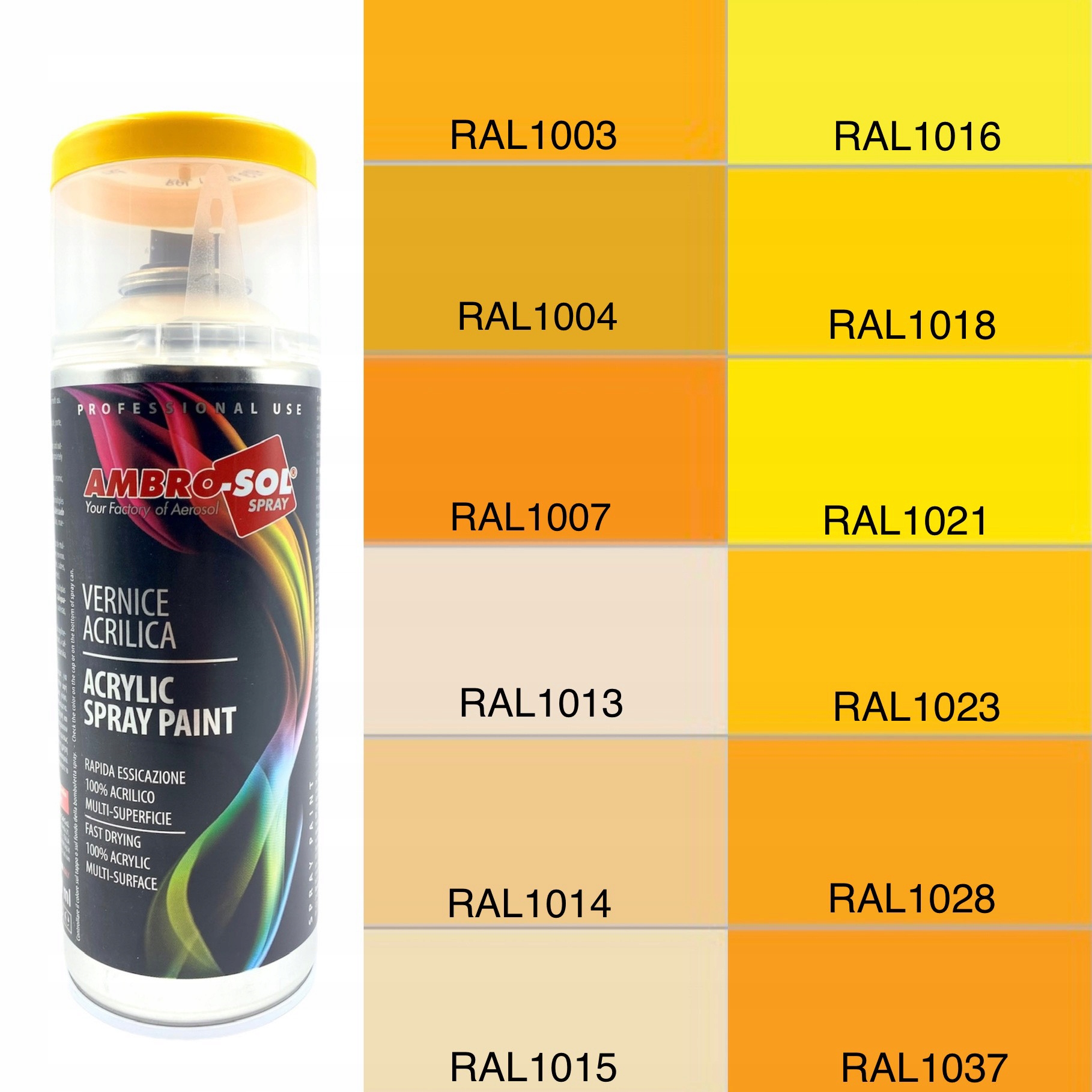 Uniwersalny lakier akrylowy ŻÓŁTY 400 ml AMBROSOL