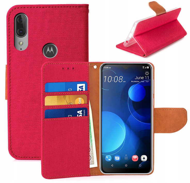 

Etui Portfel Canvas do Motorola Moto E6 Plus