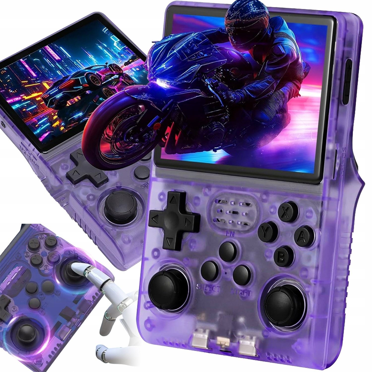 Przenośna Mobilna Konsola Do Gier Retro 30000GRY Linux 256GB Purple