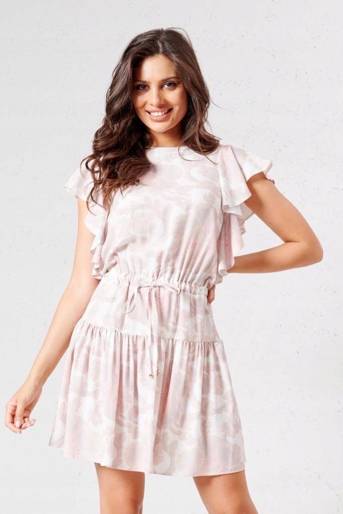 Šaty Květiny Lalous Barva Ecru vel M