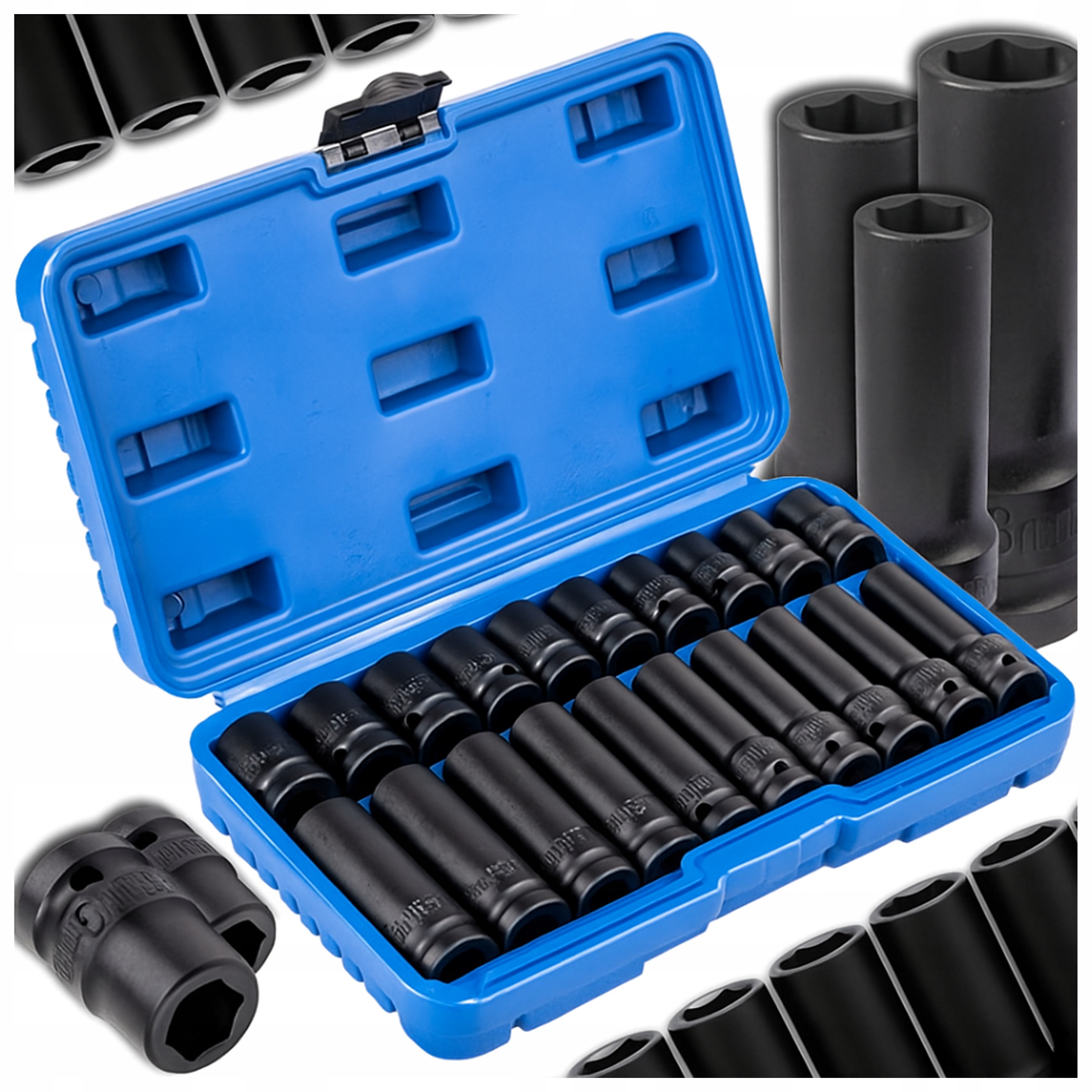 Nasadki Udarowe Zestaw Nasadek Udarowych 10-19 Długie I Krótkie 1/2'' 20szt