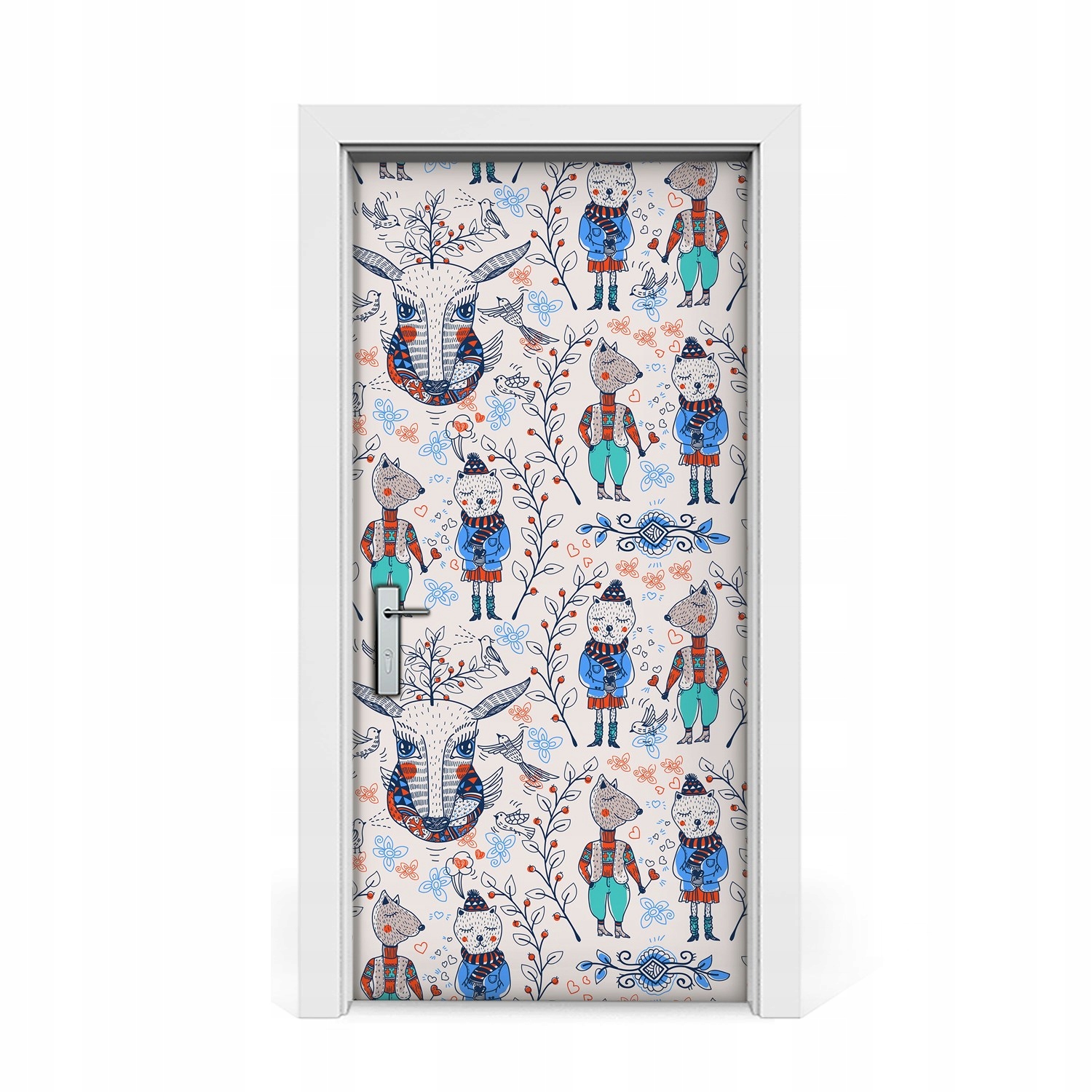 

Naklejka na drzwi Kreskówkowe zwierzęta 95x205