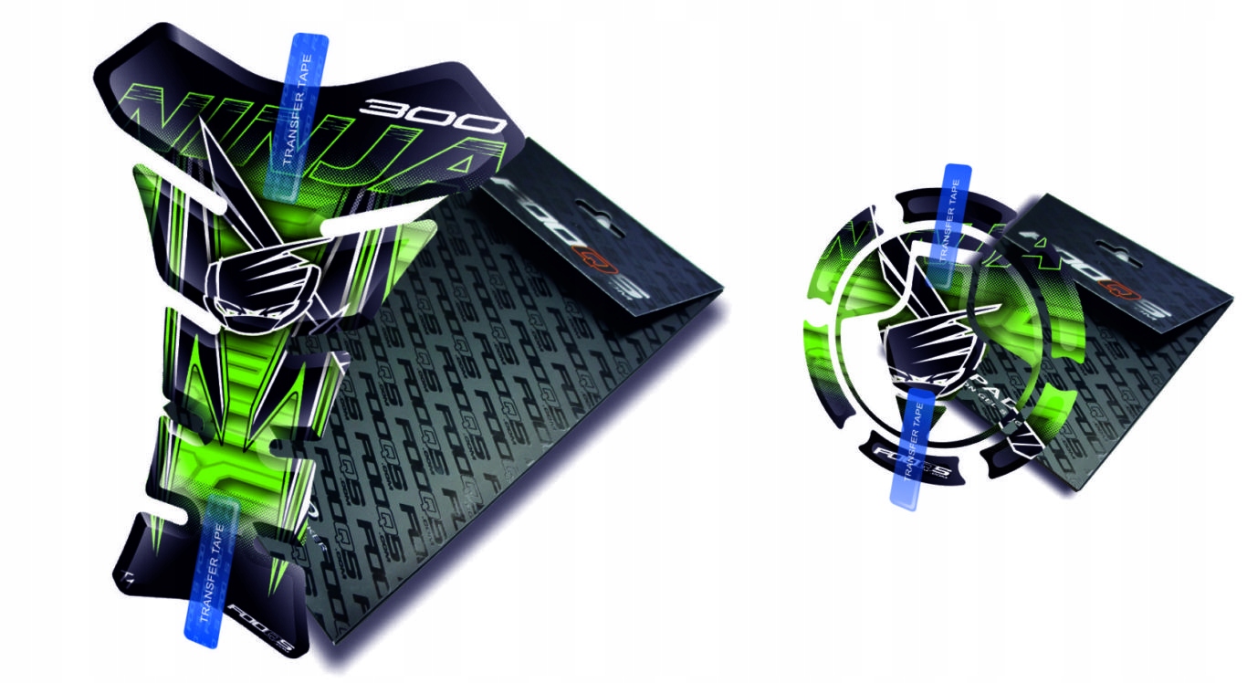 Tank-pad Cap-pad od společnosti Fooqs Kawasaki Ninja 300 Zelený