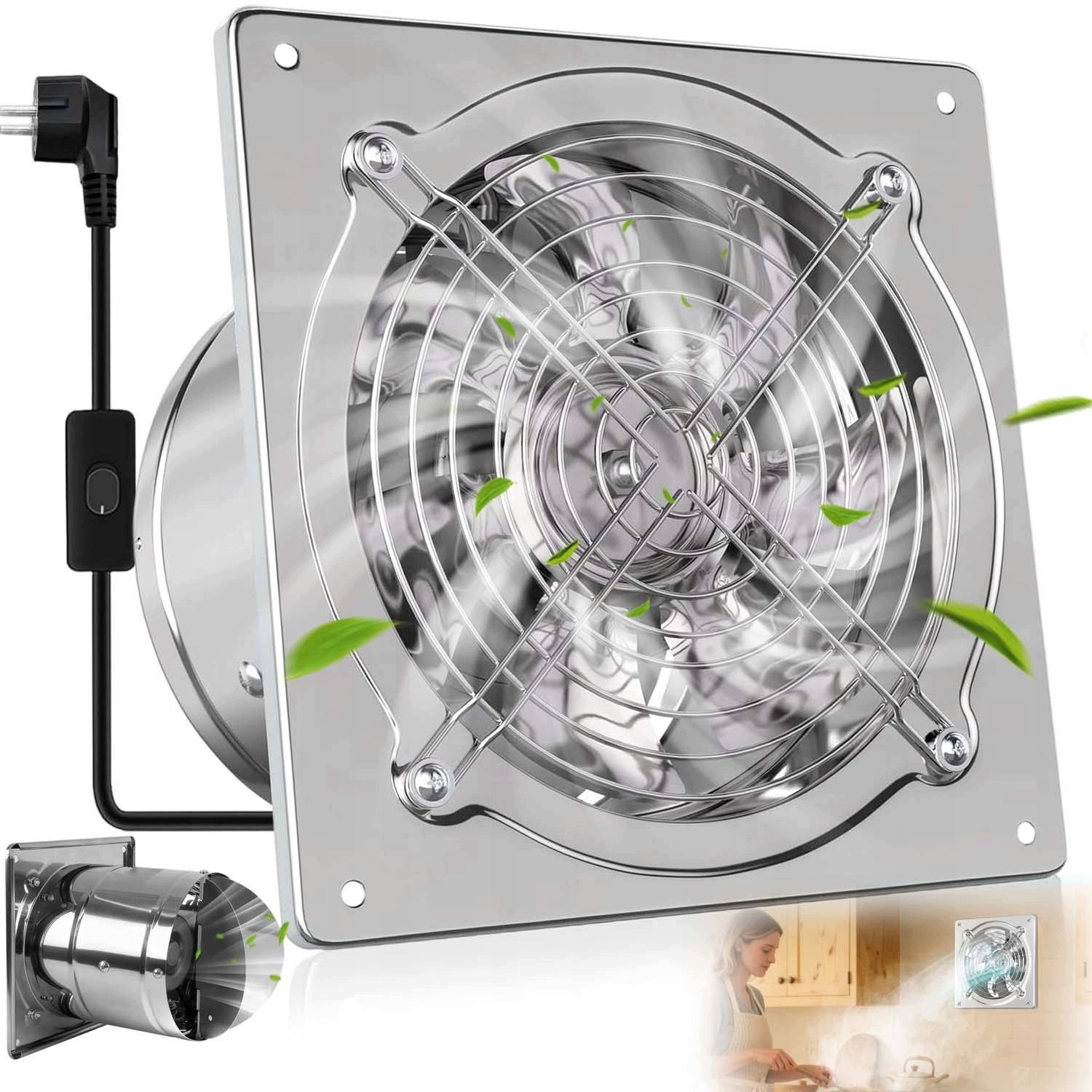 Průmyslový Nástěnný Odsávací Ventilátor Energeticky Úsporný Do Kuchyně, Garáže