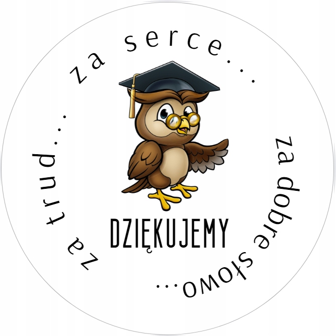 

Naklejki Zakończenie roku Dziękujemy 4,5 cm 24 szt