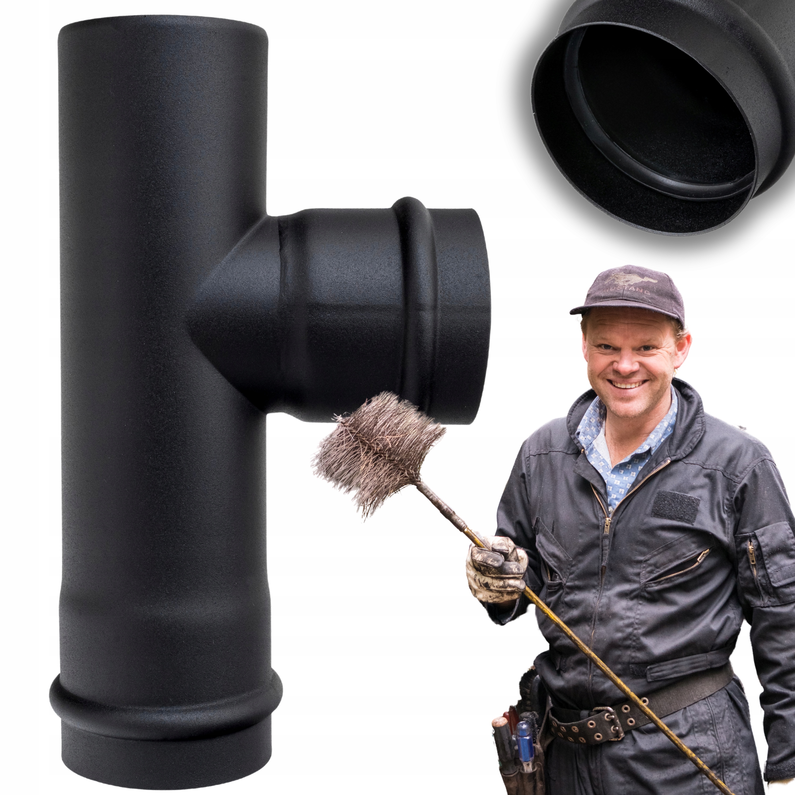 T-kus s Revíziou fi 100 mm pre komíny na pelety Darco Spkp Žiaruvzdorné