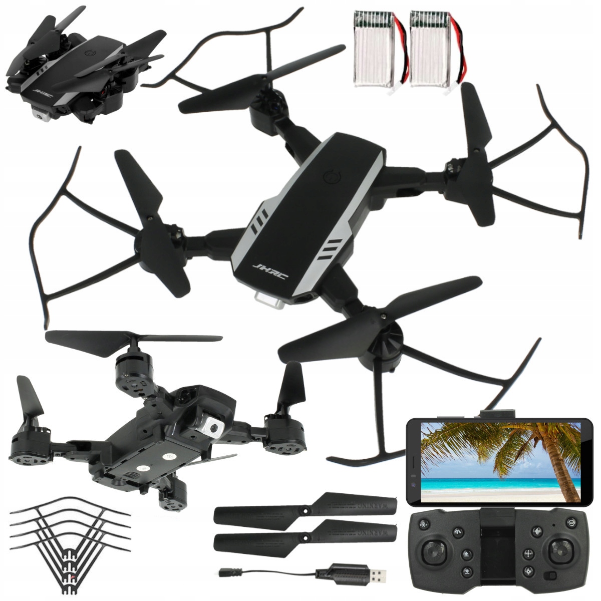 Dron Wifi Kamera živě Vznášení Návrat Android iOS 30MIN 2x Akumulátor 1800