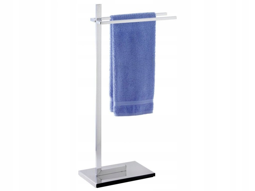 Kúpeľňový stojanový vešiak na uteráky Quadro 2 ramenný, Wenko