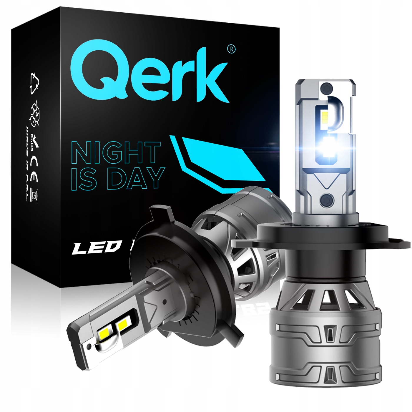 Led Žárovky H4 Qerk E4 Retrofit 120W 6000K Silné Canbus Odříznutí