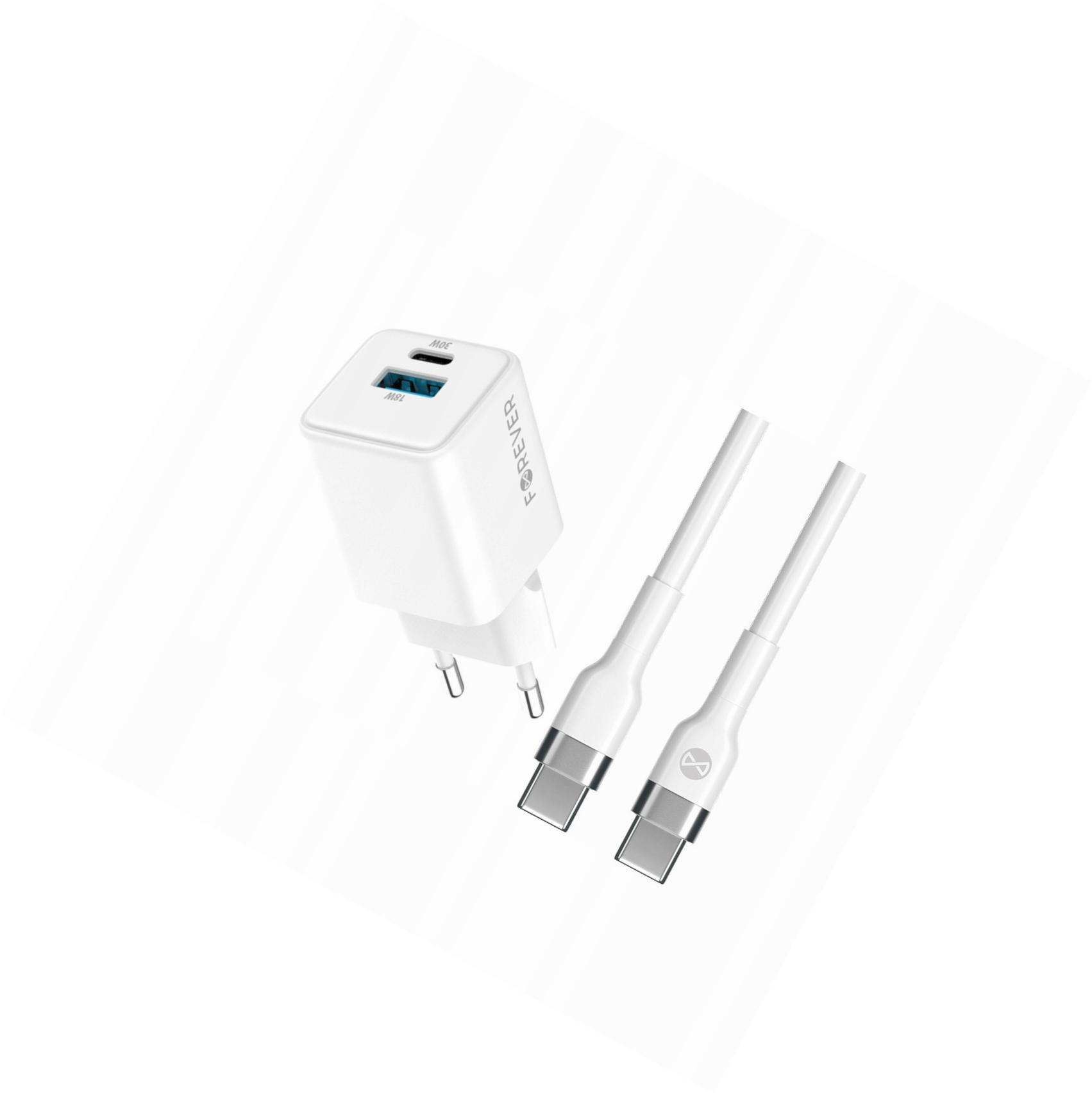 Szybka ładowarka GaN 30W 2 wejścia Usb i Usb-c z kablem do Realme 11 pro 5G