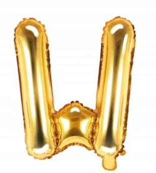 

Balon foliowy Litera "w" 35cm, złoty