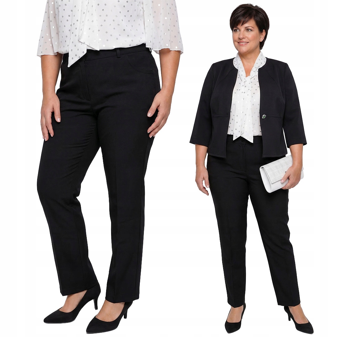 Elegantní černé plus size kalhoty velikost 54