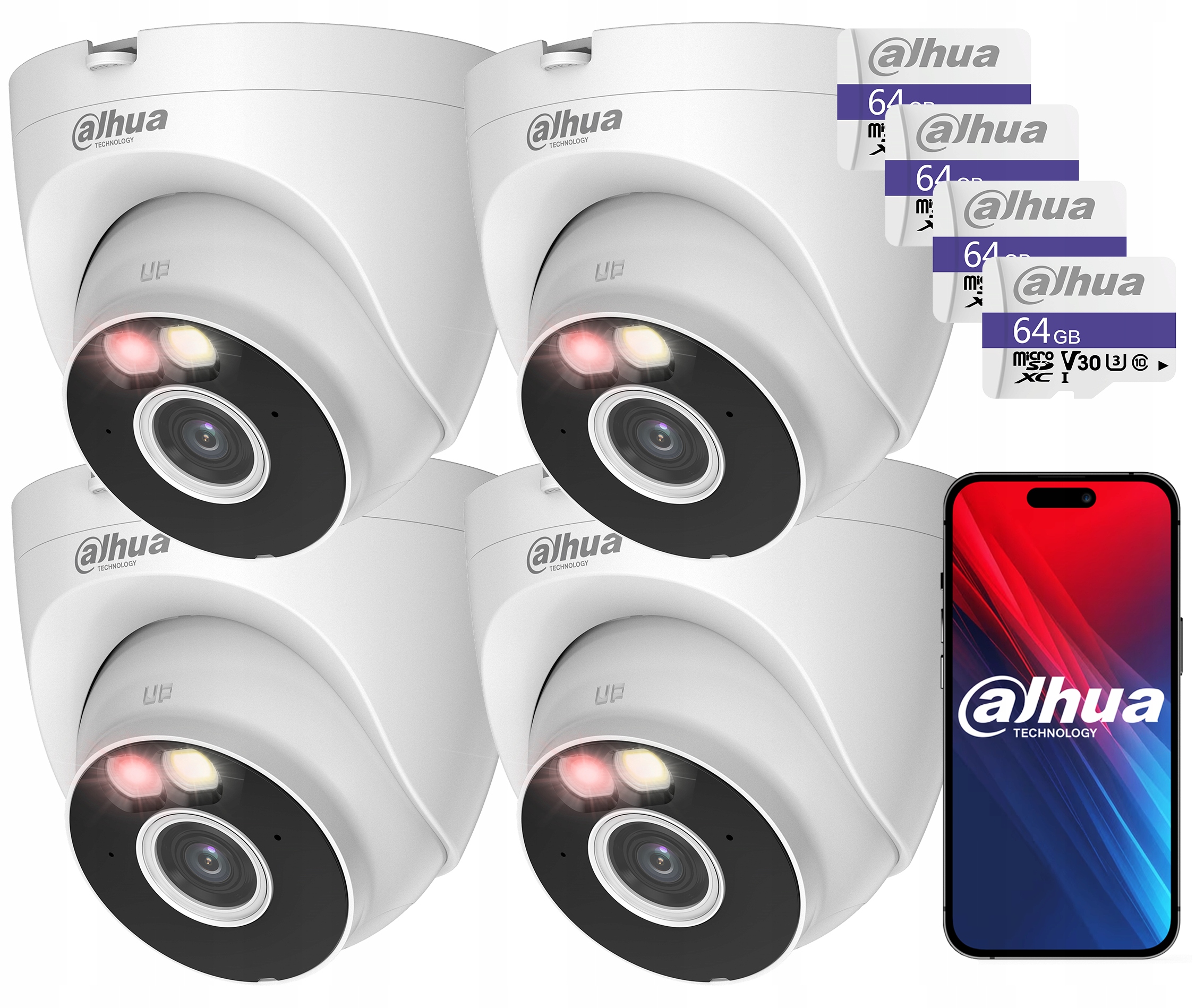 4x WiFi kamera 5MPx IPC-HDW1539DA-SAW-IL Dahua Externá Dual Light 64GB