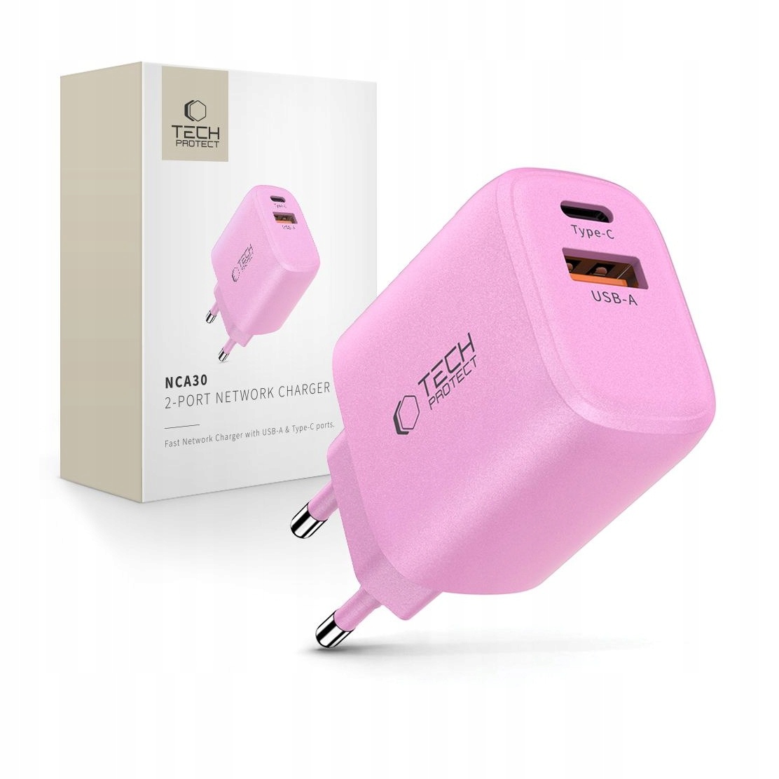 Ładowarka sieciowa 2-port Pd 30W Tech-Protect różowa