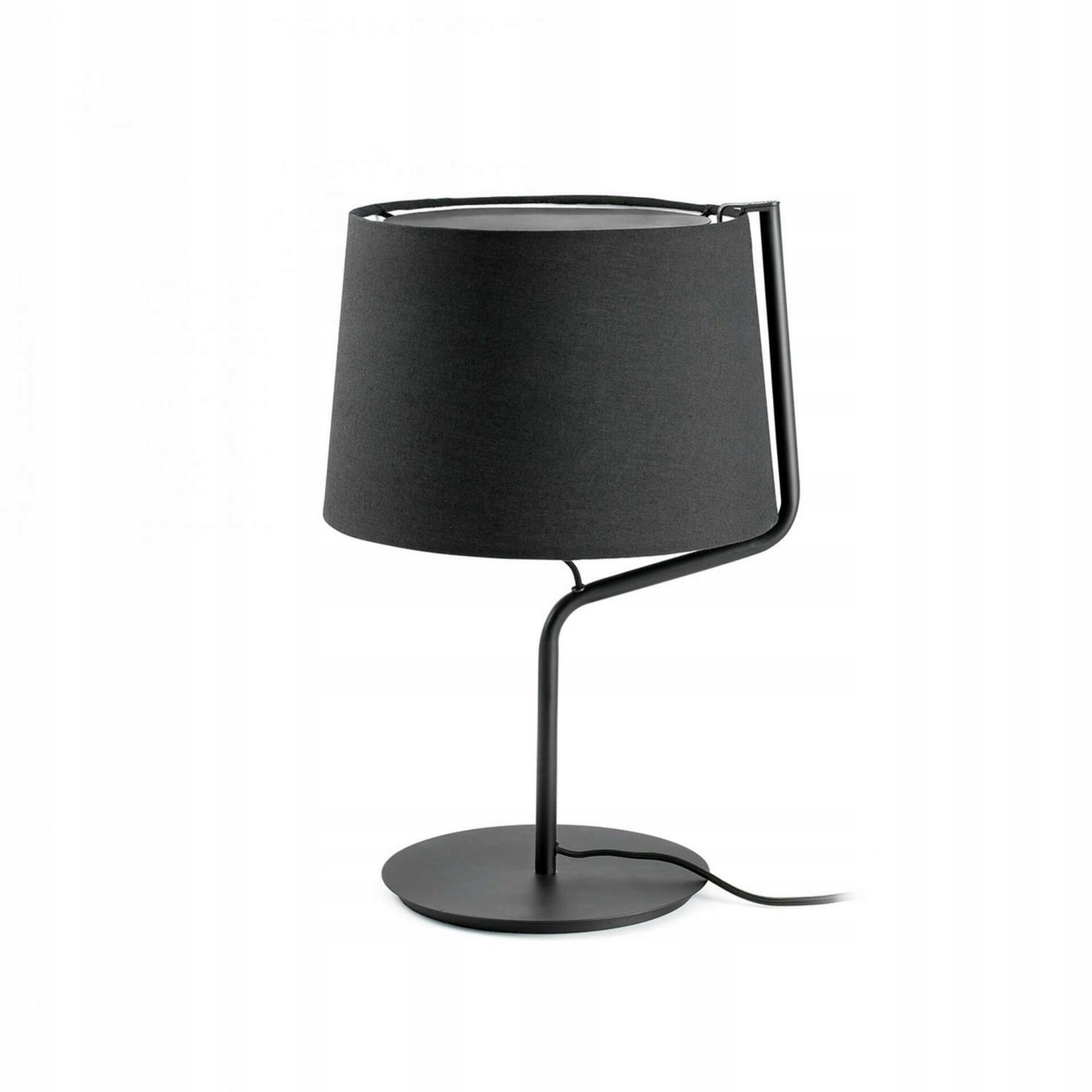 Faro Berni čierna stolná lampa, minimalistický dizajn, textilné tienidlo, E2
