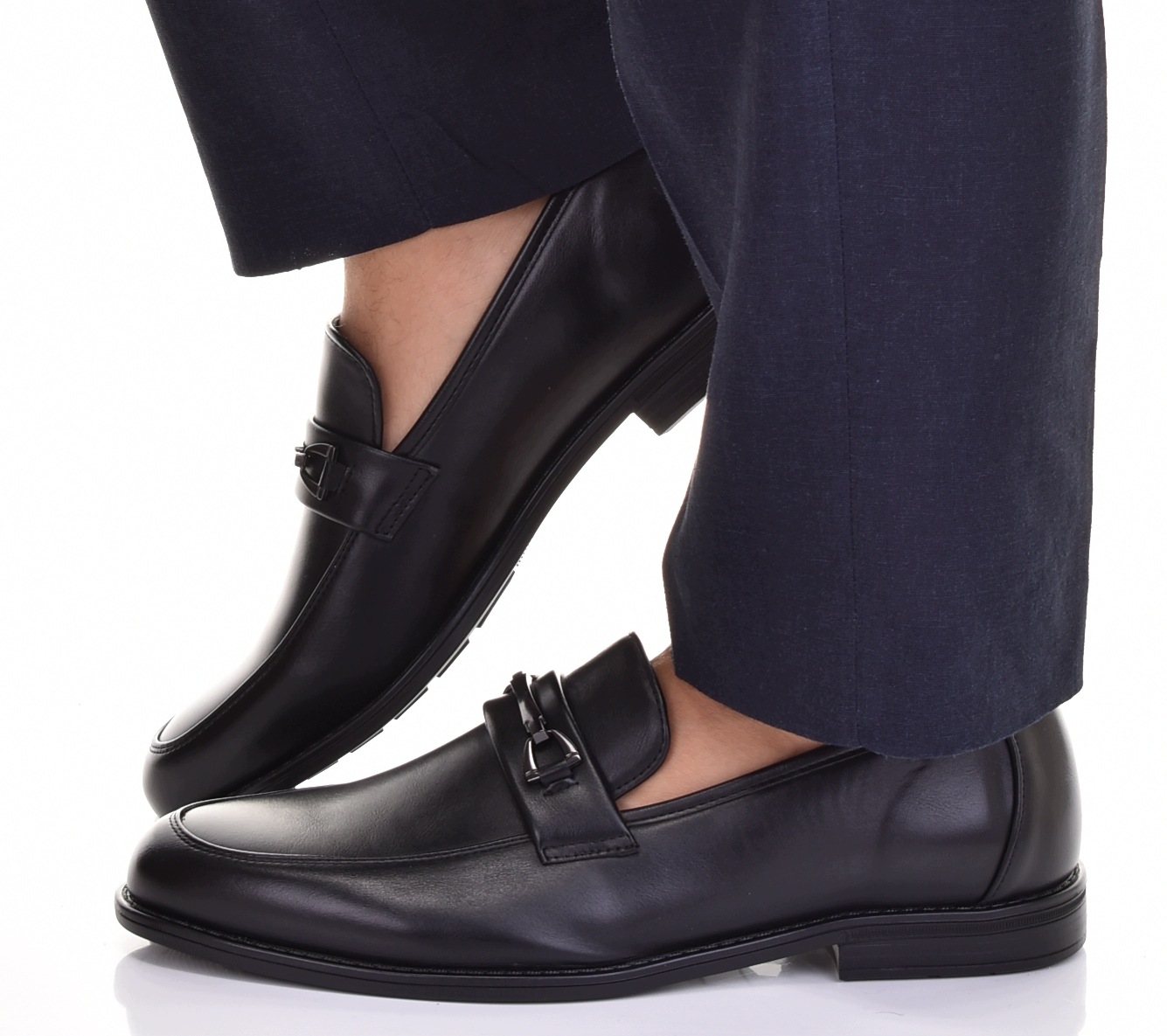 Pánské Polobotky Klasické Elegantní Nazouvací Ekokůže Černé Módní
